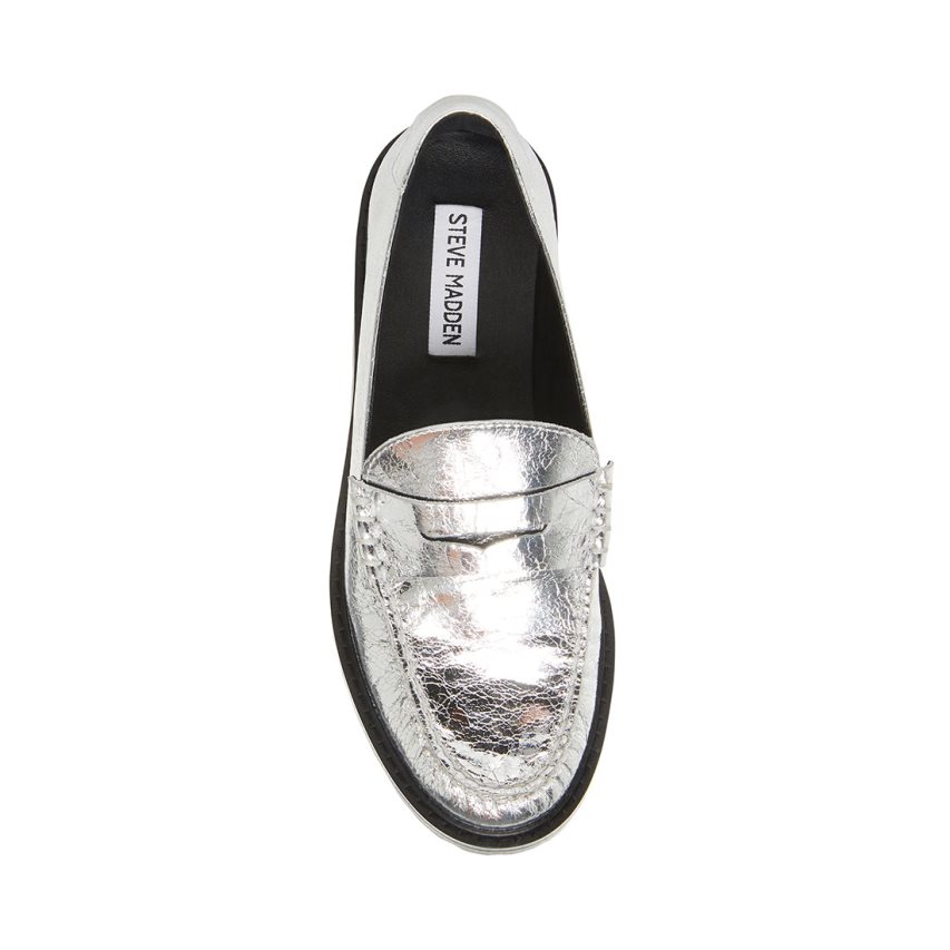 Silver Steve Madden Madelyn Women's Loafers | PH 5317NXT